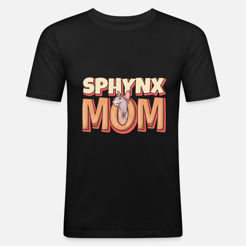 Sphynx-mutter - Männer Slim Fit T-Shirt - Schwarz