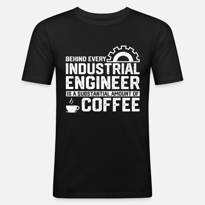 Behind Every Industrial Engineer - Männer Slim Fit T-Shirt - Schwarz