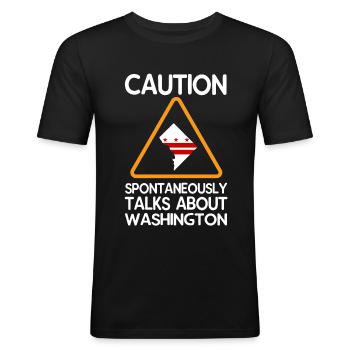 Horizon de Washington - T-shirt près du corps Homme - noir - Devant - Nik (191cm)