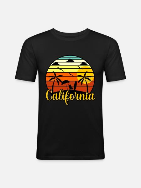 California sunset gift - Men's Slim Fit T-Shirt - black