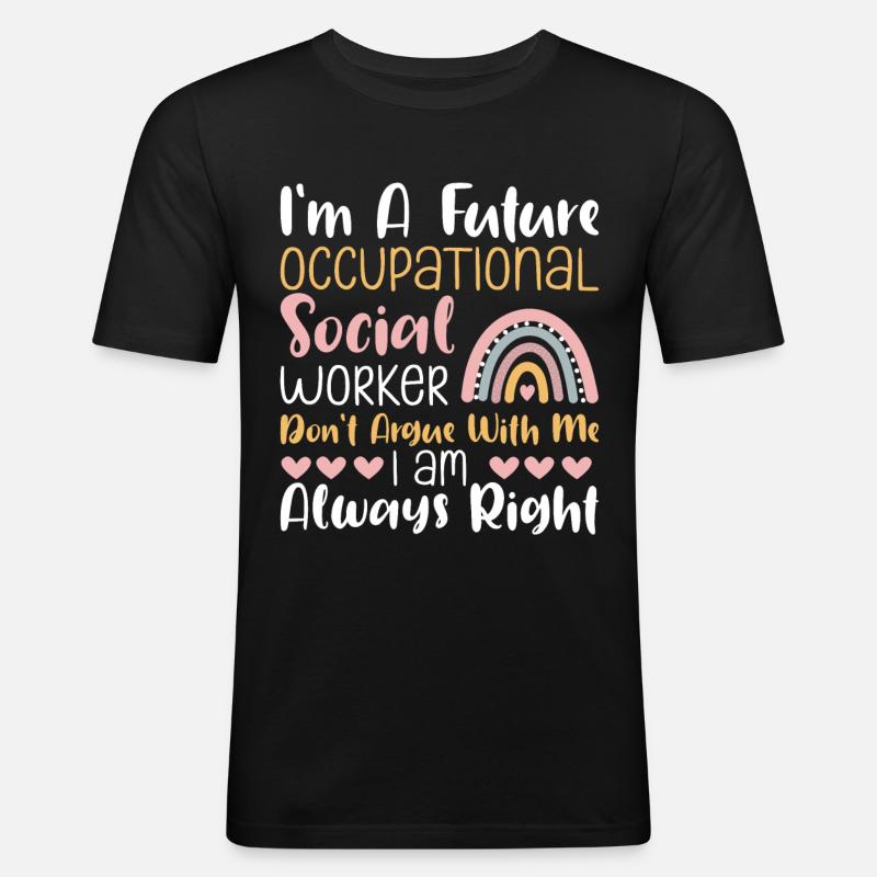 Future Occupational Social Worker - Männer Slim Fit T-Shirt - Schwarz