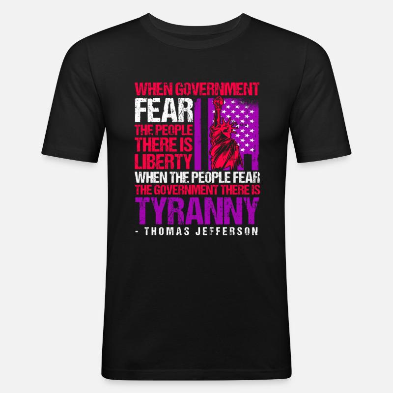 Thomas Jefferson - Männer Slim Fit T-Shirt - Schwarz