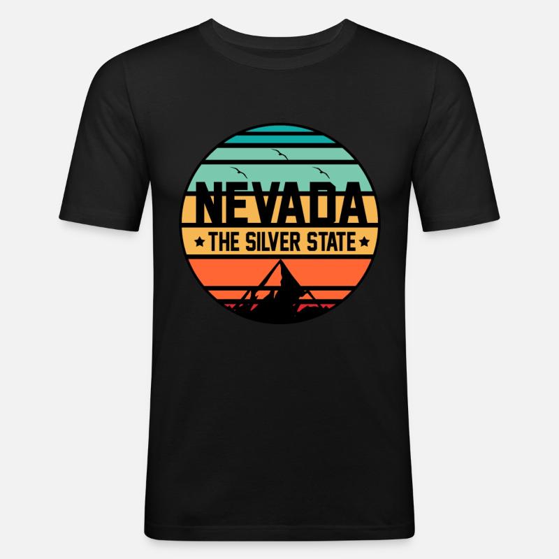 Nevada Das Silberne Staatsgeschenk - Männer Slim Fit T-Shirt - Schwarz