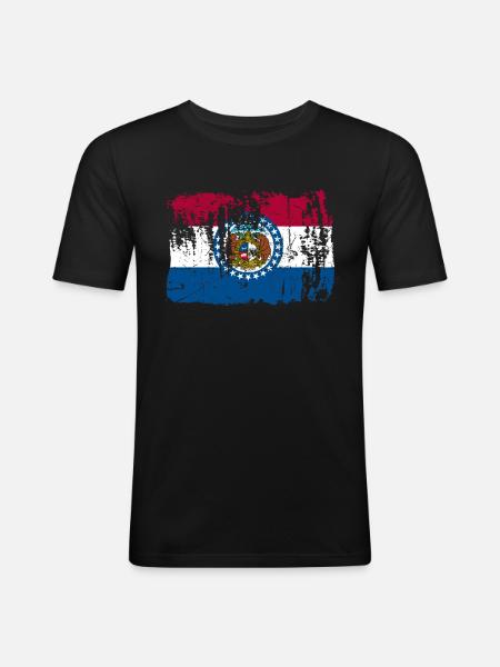 Missouri flags gift - Men's Slim Fit T-Shirt - black