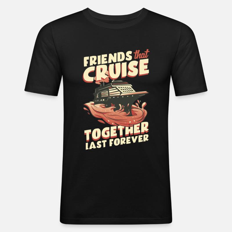 Kreuzfahrt - Männer Slim Fit T-Shirt - Schwarz