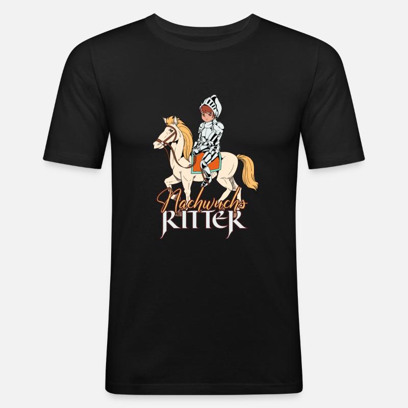 Ritter Junge - Nachwuchs Ritter - Männer Slim Fit T-Shirt - Schwarz