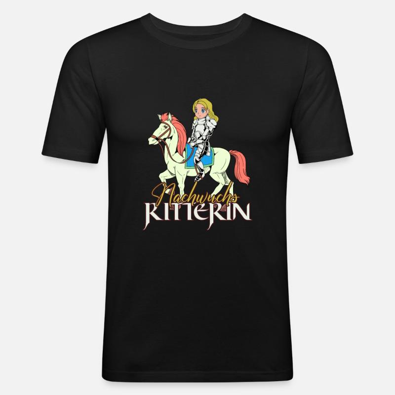 Ritter Mädchen - Nachwuchs Ritterin - Männer Slim Fit T-Shirt - Schwarz