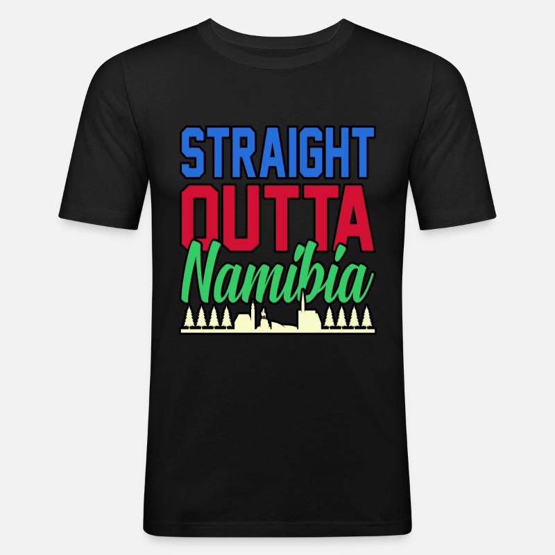 Namibia - Männer Slim Fit T-Shirt - Schwarz