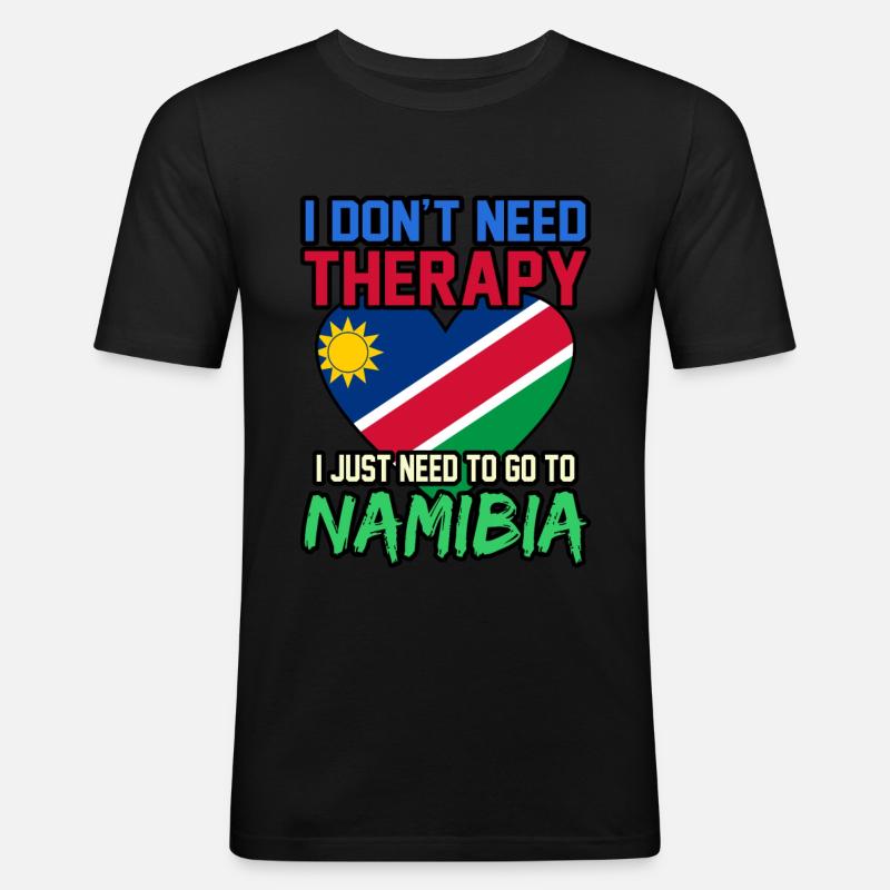 Namibia - Männer Slim Fit T-Shirt - Schwarz