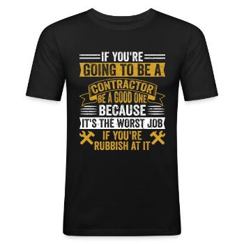 General Contractor Construction Handyman Builder - Men's Slim Fit T-Shirt - black - Front - Nik (191cm)