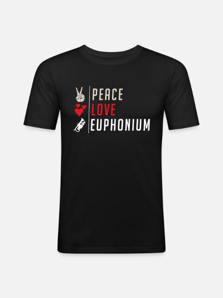 Peace Love Euphonium Player - Men's Slim Fit T-Shirt - black
