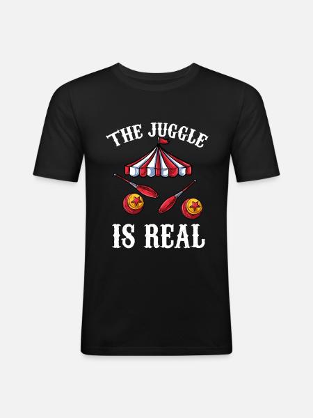Jonglieren - Männer Slim Fit T-Shirt - Schwarz
