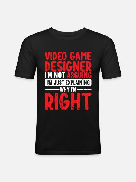 Video Game Designer - Männer Slim Fit T-Shirt - Schwarz