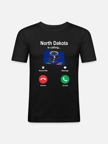 Travel North Dakota Gift - Men's Slim Fit T-Shirt - black