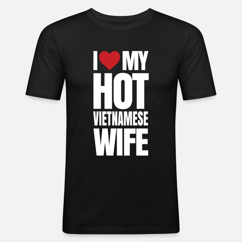 Vietnamesisches Ehefrauengeschenk - Männer Slim Fit T-Shirt - Schwarz