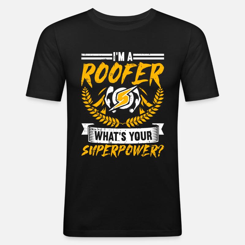 Bauarbeiter Dachdecker Geschenkidee - Männer Slim Fit T-Shirt - Schwarz