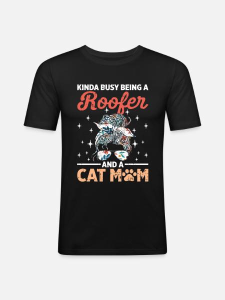 Bauarbeiter Dachdecker Geschenkidee - Männer Slim Fit T-Shirt - Schwarz
