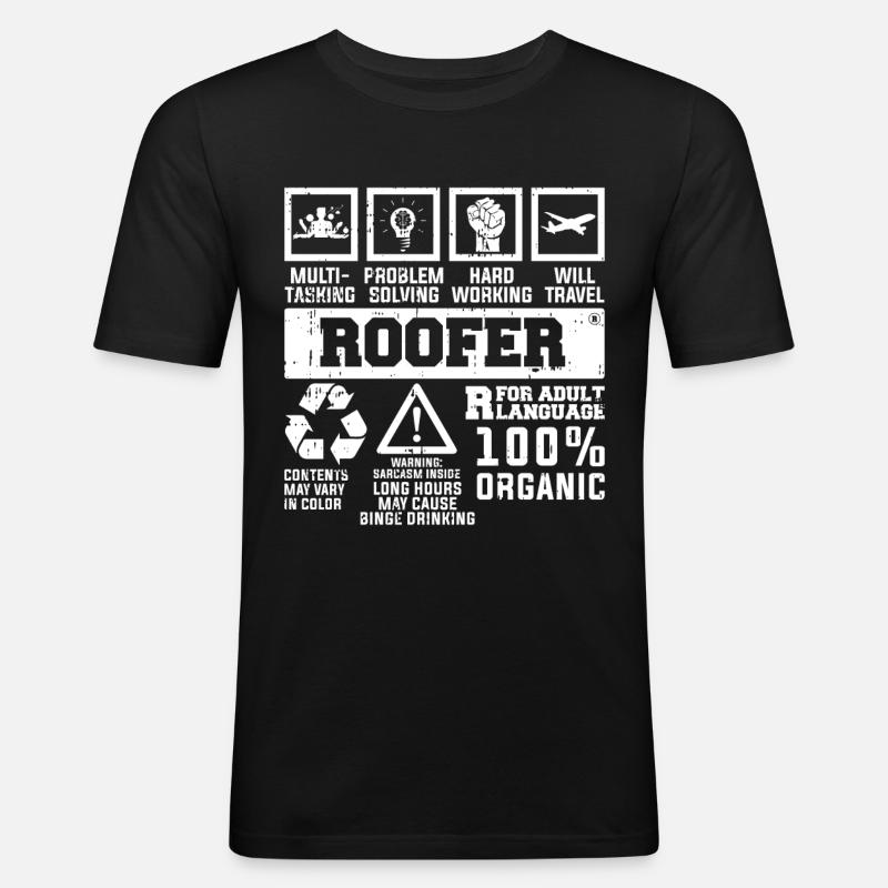 Bauarbeiter Dachdecker Geschenkidee - Männer Slim Fit T-Shirt - Schwarz
