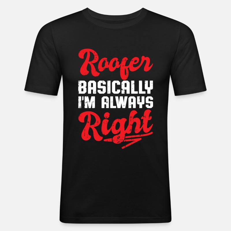 Bauarbeiter Dachdecker Geschenkidee - Männer Slim Fit T-Shirt - Schwarz