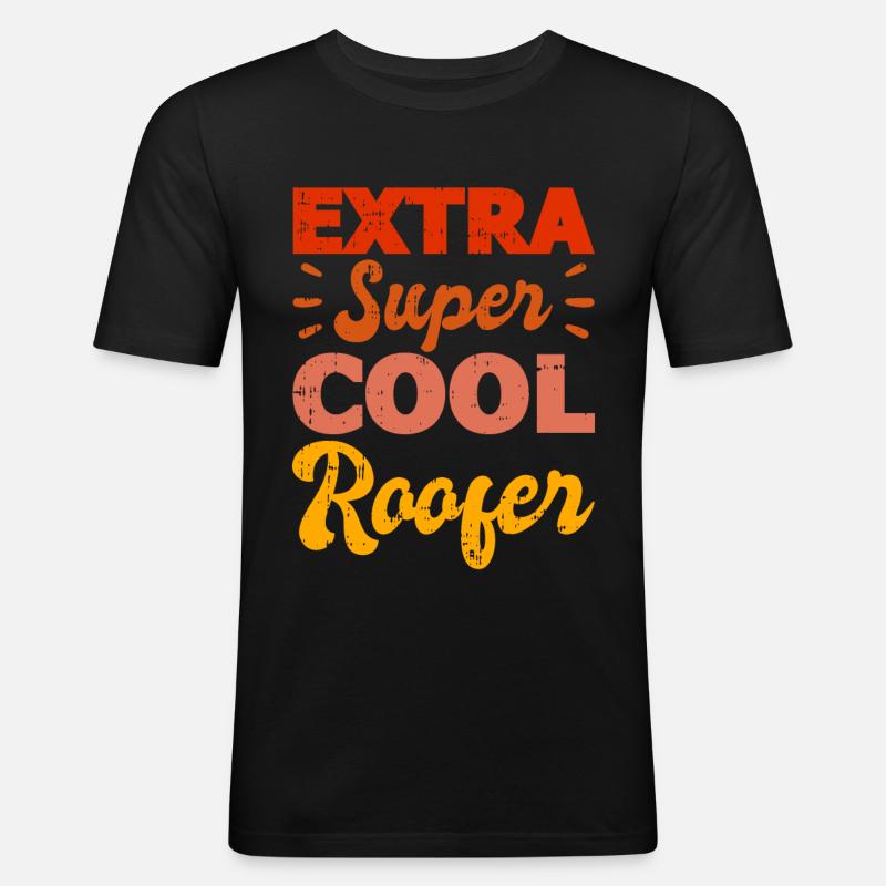 Bauarbeiter Dachdecker Geschenkidee - Männer Slim Fit T-Shirt - Schwarz