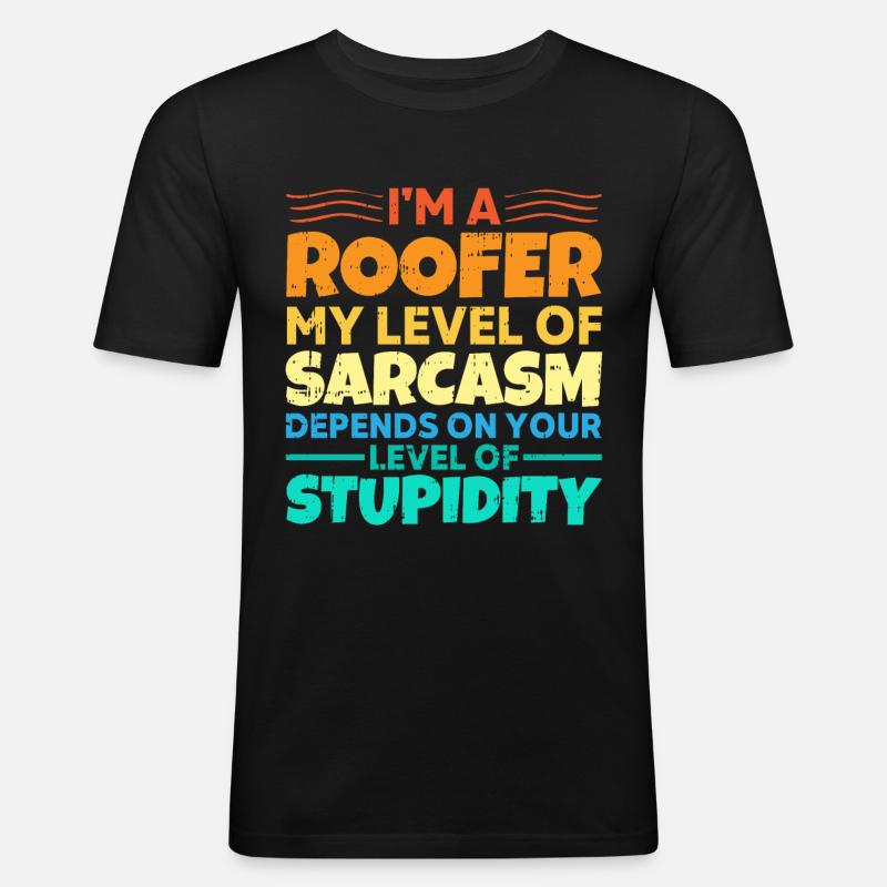 Bauarbeiter Dachdecker Geschenkidee - Männer Slim Fit T-Shirt - Schwarz