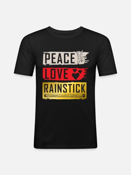 Rainstick Musical Percussion Instrument - Men's Slim Fit T-Shirt - black