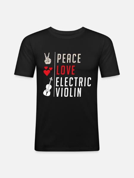 Electric Violin Musical Instrument - Men's Slim Fit T-Shirt - black