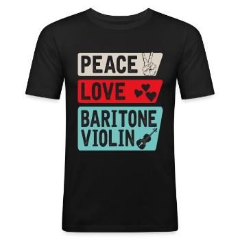 Baritone Violin Instrument Orchestra - Männer Slim Fit T-Shirt - Schwarz - Vorne - Nik (191cm)