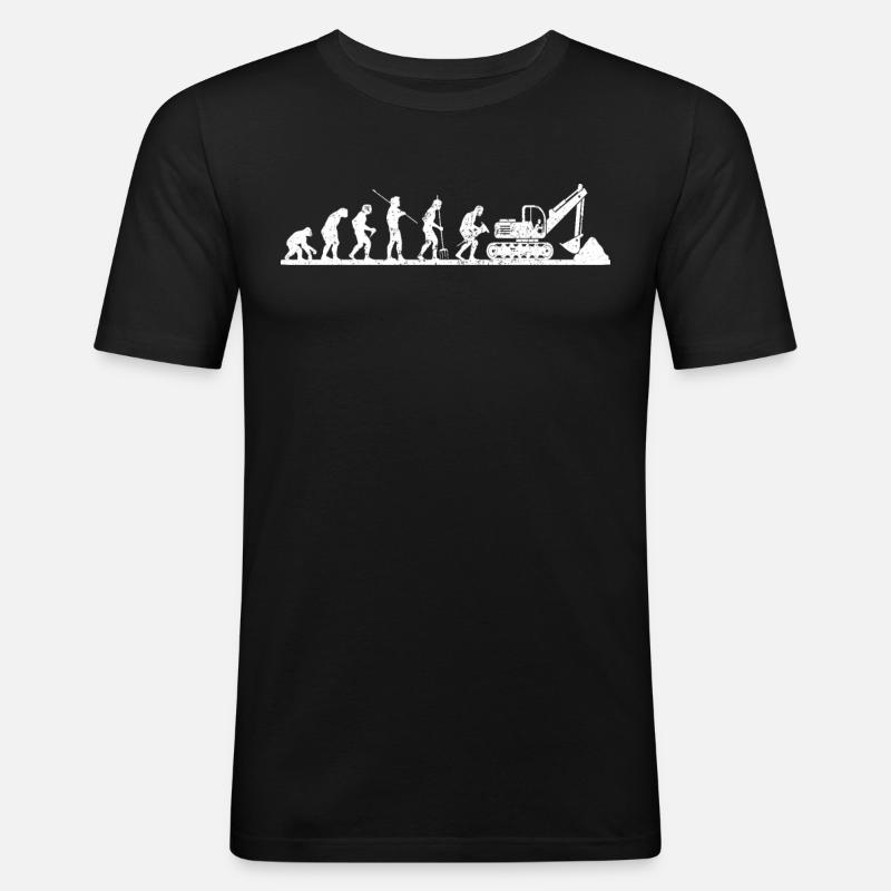 Lustiges Baggerfahrer Bagger Evolution baggern - Männer Slim Fit T-Shirt - Schwarz