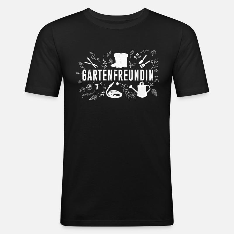 Gartenfreundin - Männer Slim Fit T-Shirt - Schwarz