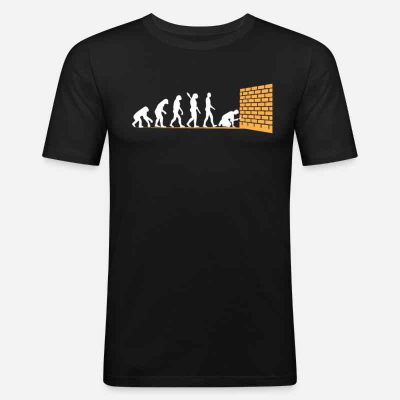 Evolution du maçon - T-shirt près du corps Homme - noir