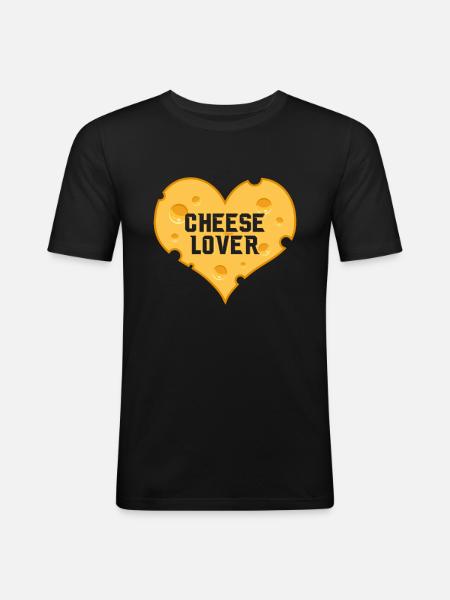 Cheese lover - Men's Slim Fit T-Shirt - black