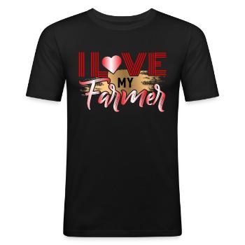 I love my peasant. - Men's Slim Fit T-Shirt - black - Front - Nik (191cm)