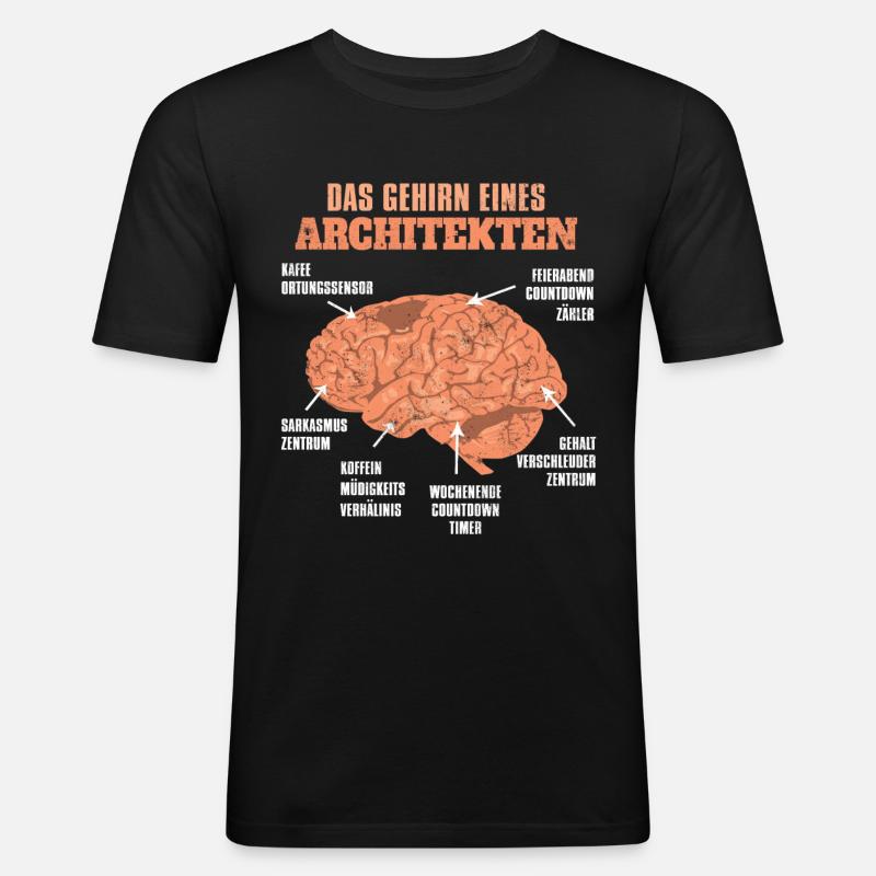 Das Gehirn Eines Architekten - Männer Slim Fit T-Shirt - Schwarz