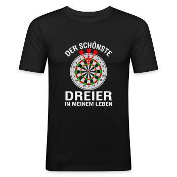 Dart Darts Bullseye Dartspieler Dartboard Geschenk - Männer Slim Fit T-Shirt - Schwarz - Vorne - Nik (191cm)
