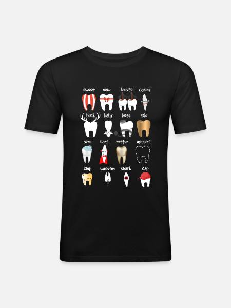 Zahnarzt - Männer Slim Fit T-Shirt - Schwarz