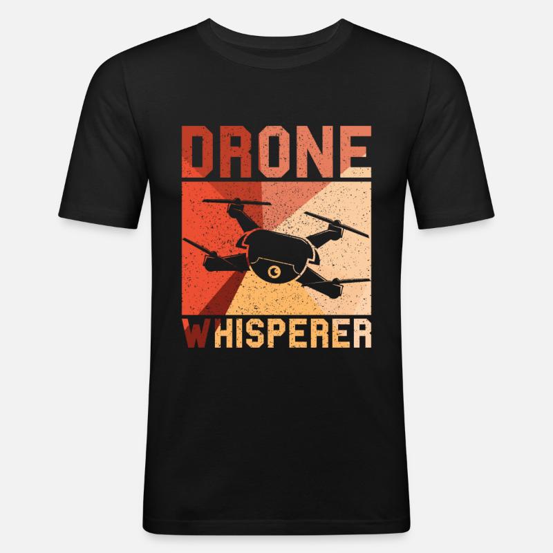 Drone - Männer Slim Fit T-Shirt - Schwarz