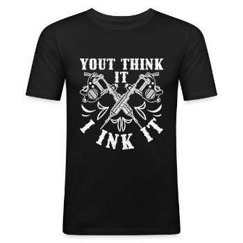 Tattoo - Men's Slim Fit T-Shirt - black - Front - Nik (191cm)