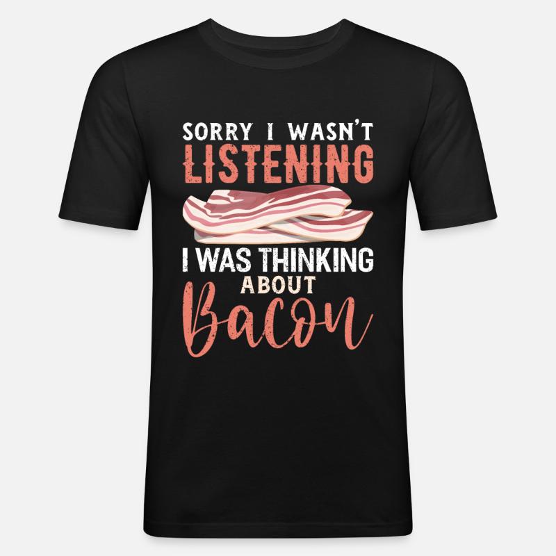 Bacon - Männer Slim Fit T-Shirt - Schwarz