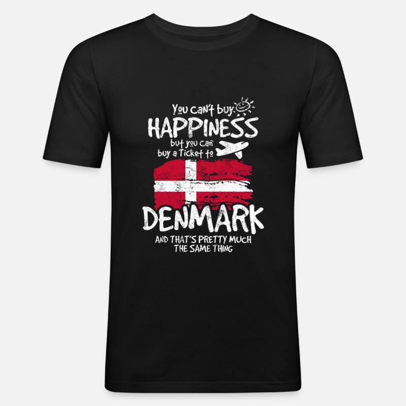 Dänemark - Männer Slim Fit T-Shirt - Schwarz