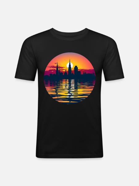 Duisburg Skyline - Men's Slim Fit T-Shirt - black