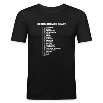 Bearded Men Funny Beard Measurement Gift - Men's Slim Fit T-Shirt - black - Front - Nik (191cm)