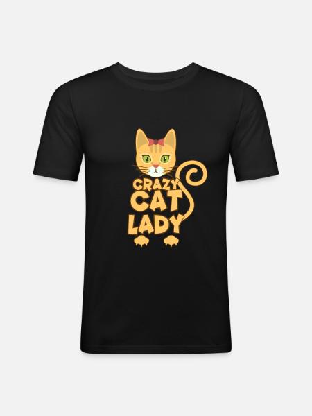 chat - T-shirt près du corps Homme - noir