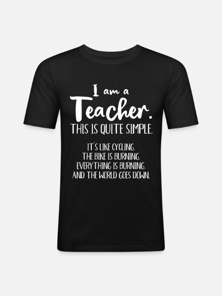 ich bin Lehrer - Männer Slim Fit T-Shirt - Schwarz