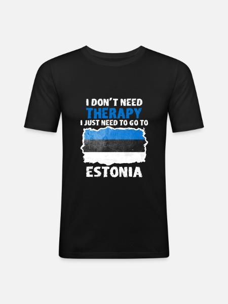 Estland - Männer Slim Fit T-Shirt - Schwarz
