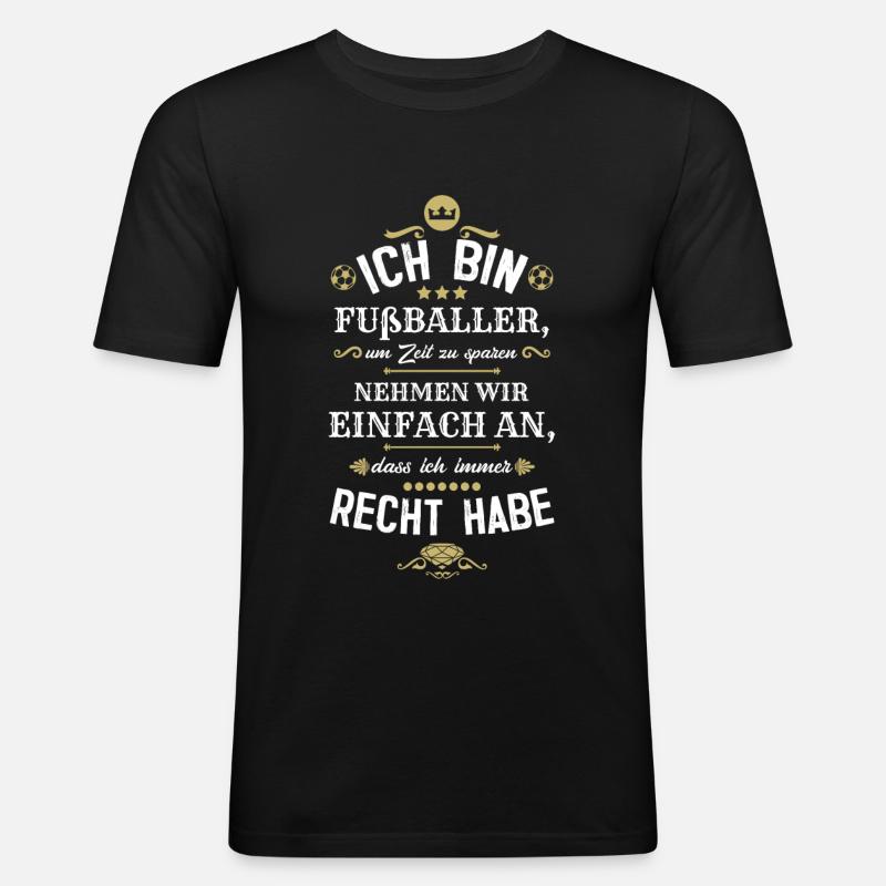 Fußball - Männer Slim Fit T-Shirt - Schwarz