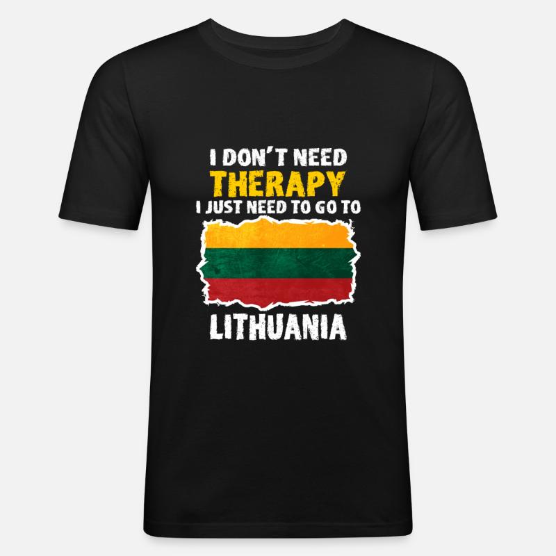 Litauen - Männer Slim Fit T-Shirt - Schwarz
