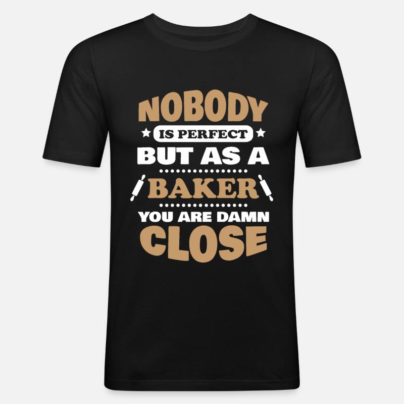 Bäcker - Männer Slim Fit T-Shirt - Schwarz