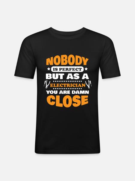 électricien - T-shirt près du corps Homme - noir