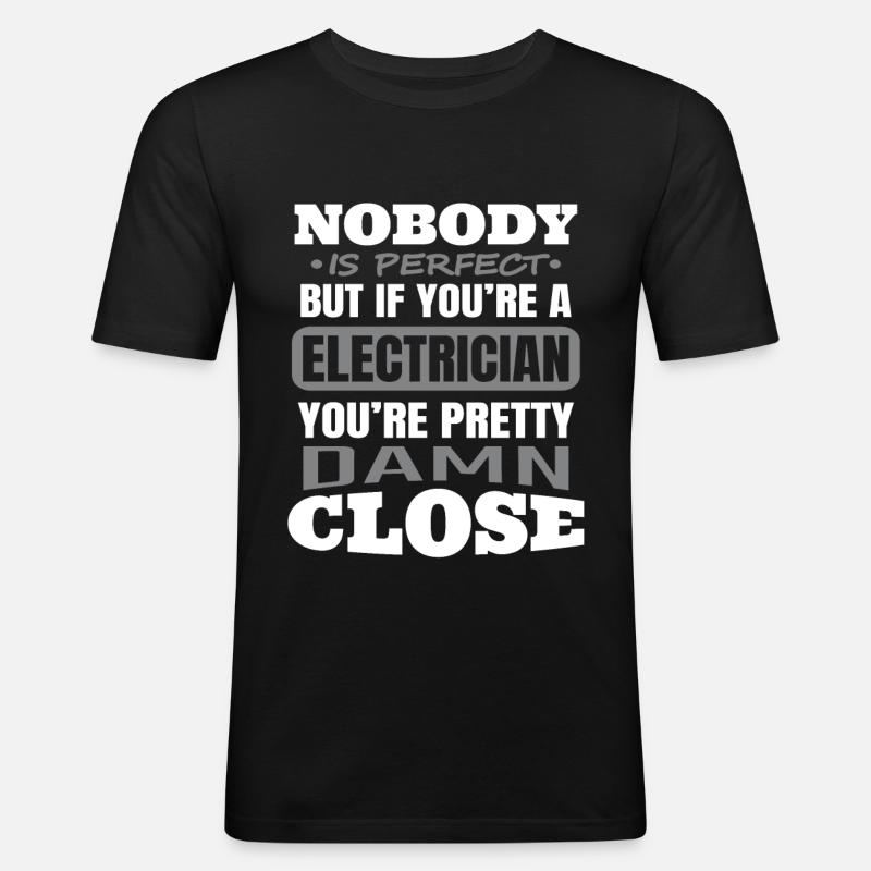 Elektriker - Männer Slim Fit T-Shirt - Schwarz